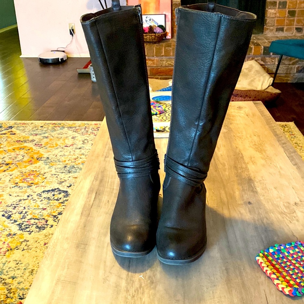 Dark brown riding boots